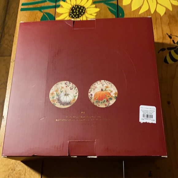 Pottery Barn Botanical Harvest Pumpkin Stoneware Set of Four Salad plates - Picture 12 of 16